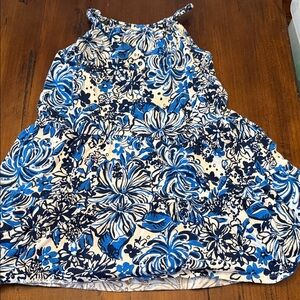 Lilly Pulitzer Blue and White Floral Kids Dress